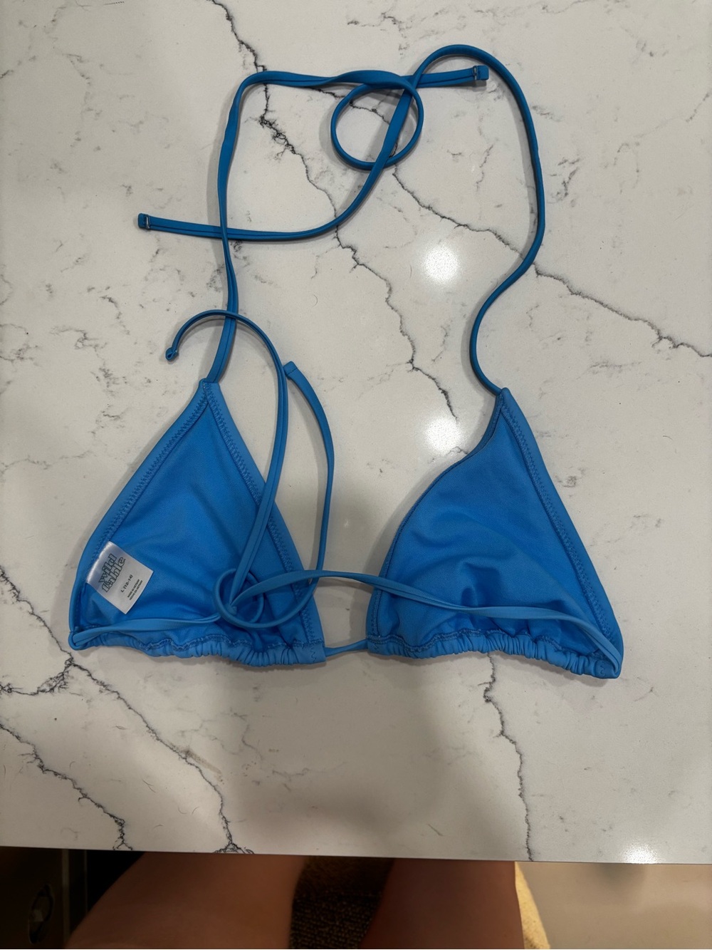 wild fable Bright Blue Triangle String Bikini Top - Picture 3 of 4